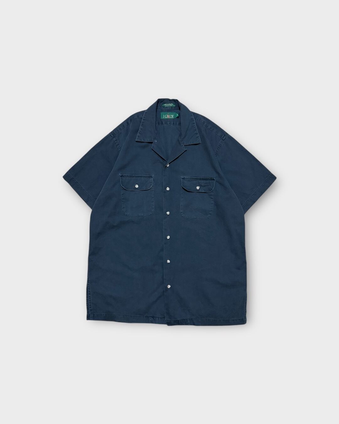 【VINTAGE】1990’s “J.CREW” Cotton Twill Open Collar Shirt