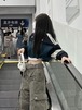 2024夏 韓国 BF風 スタイルアップ シルエット フーディー ロゴ ブルゾン アウター フード付き レディース パーカー サイズ ゆったりライク カジュアル ストリー フル ファッショントラック