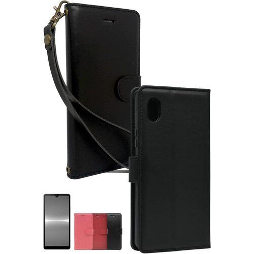 シズカウィル Xperia Ace iii SO-53C SOG08 A203SO ケース カバー 手帳型 グレイスケース リッチブラック 1359