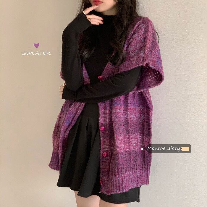 スタイルルーズセーター カーディガンスプリングニットジャケット レディース 春物 モンロー6158026210