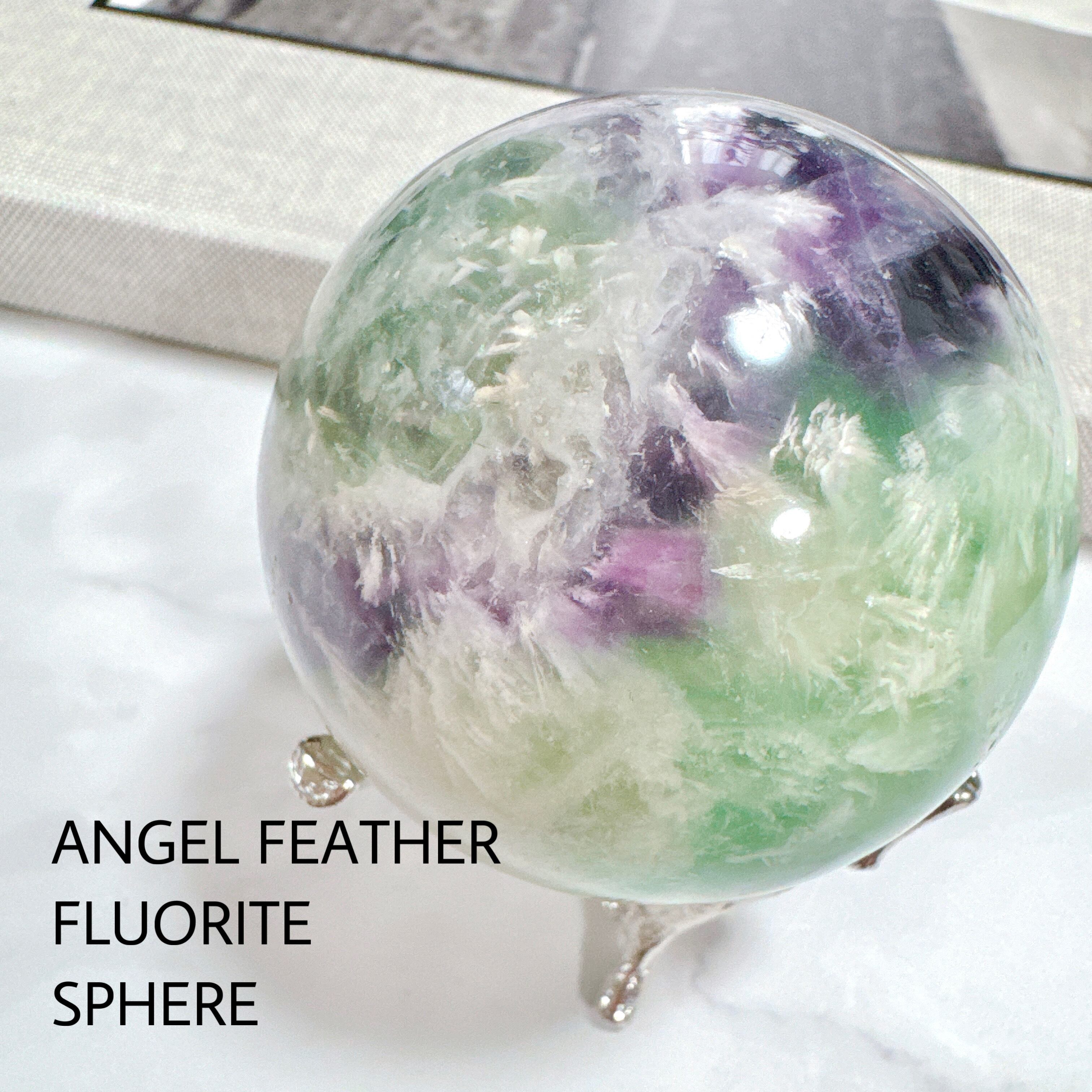 エンジェルフェザー フローライト スフィア 丸玉 天然石