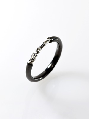 [ﾘﾝｸﾞ] crumpled ring / Type2 Black