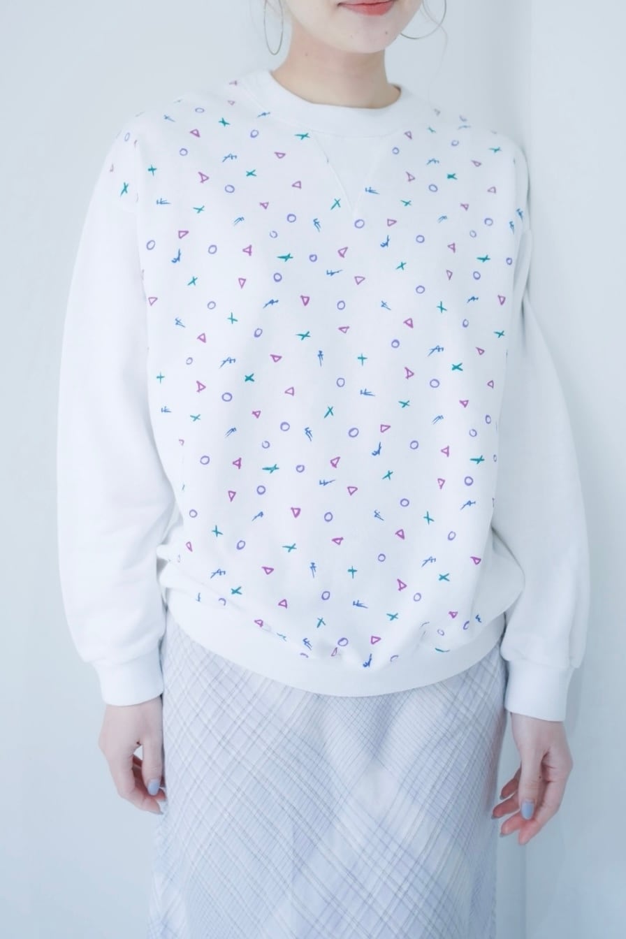 hand paint pattern white sweat