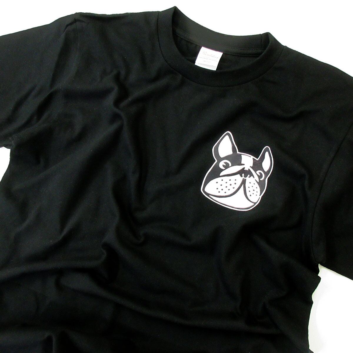 フレブル パイド ワンポイント Tシャツ dog16 顔イラスト 犬 フレンチ