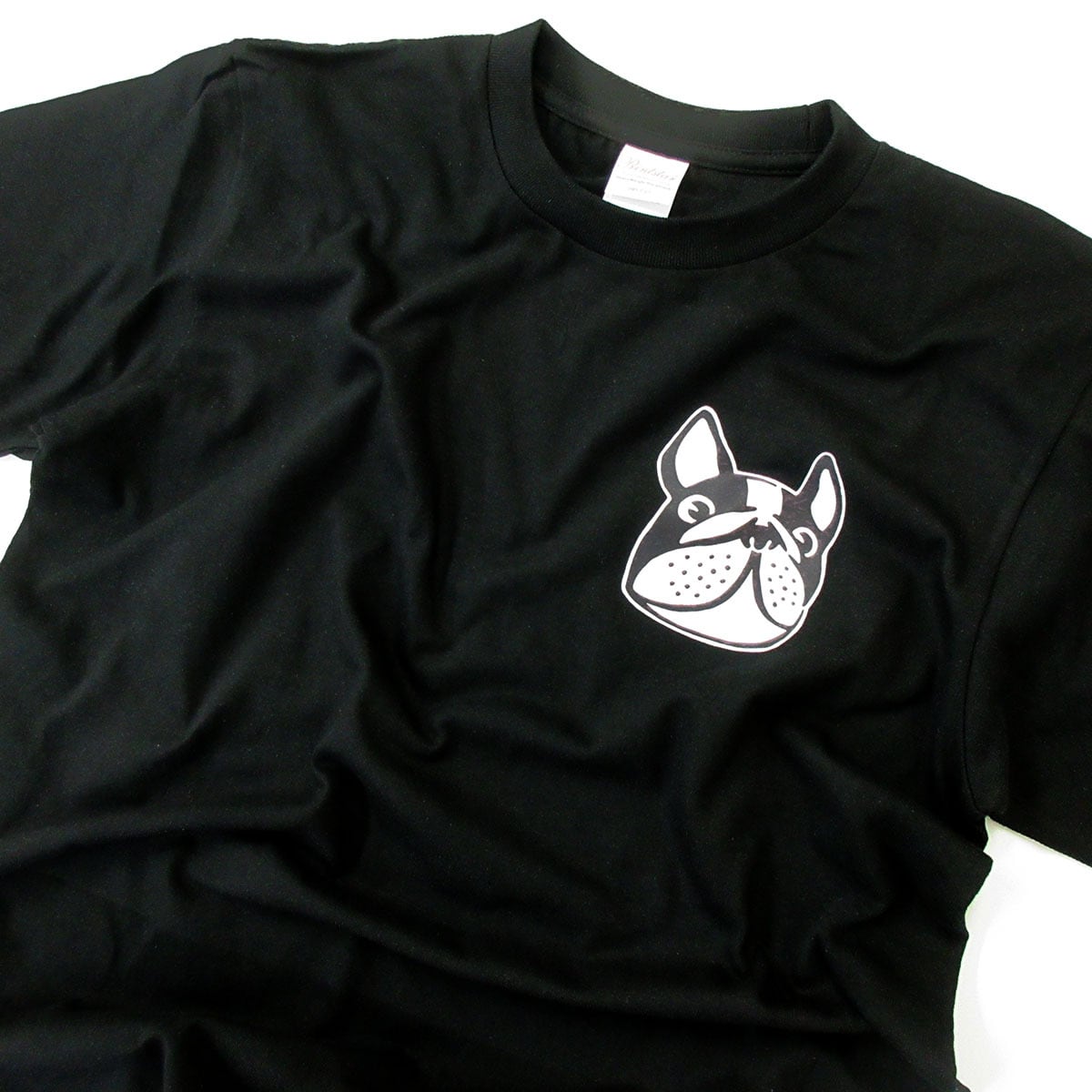 フレブル パイド ワンポイント Tシャツ dog16 顔イラスト 犬 フレンチブルドッグ 夏