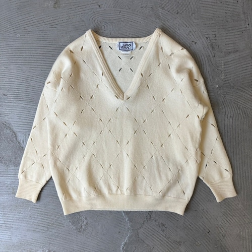 GIANNI VERSACE / V neck cut out knitted sweater GIANNI VERSACE / V neck cut out knitted sweater