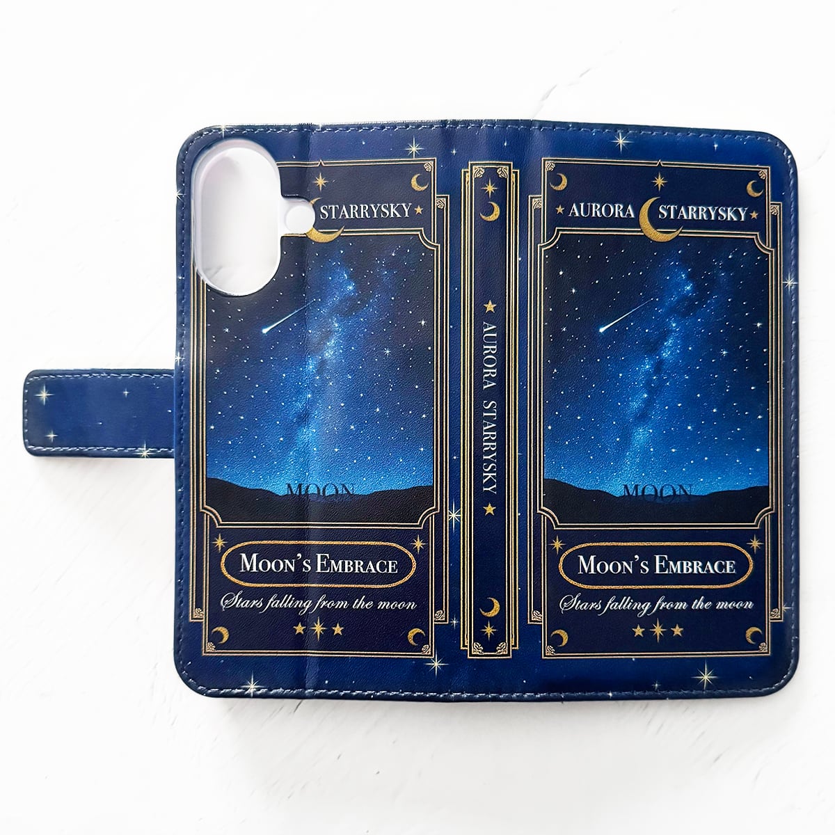 星空香水瓶 オーロラ ラベル柄 スマホケース 手帳型スマホケース