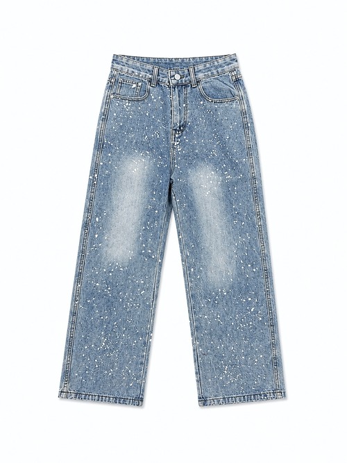 【ALUDE SELECT】full paint lame denim pants