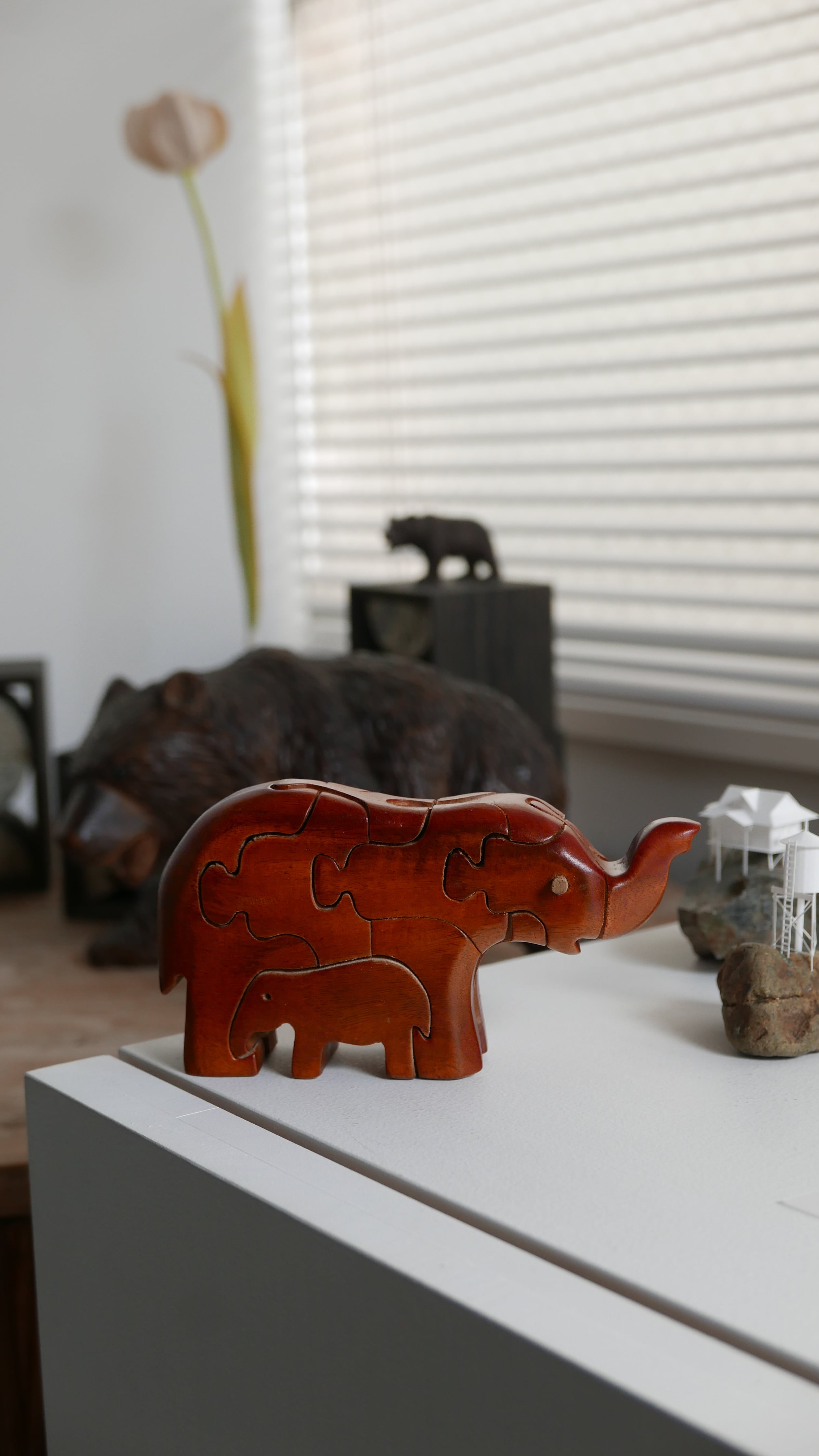 wooden elephant puzzle object
