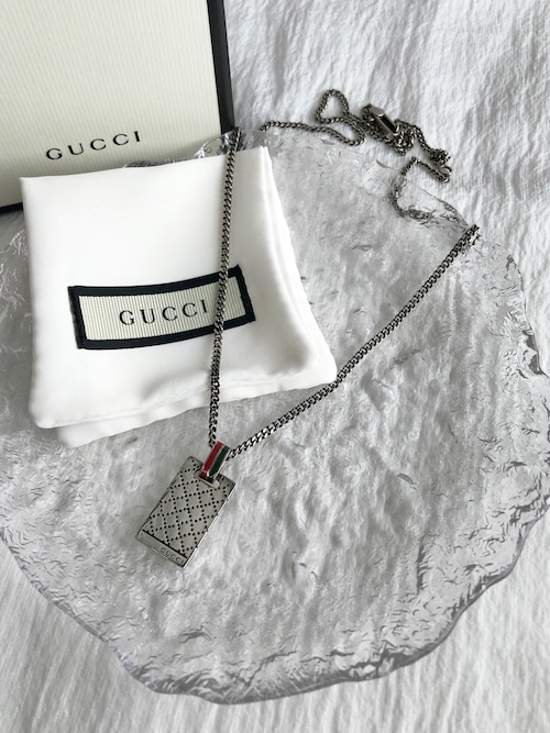 GUCCI グッチ ディアマンテ ネックレス シルバー スクエア vintage ヴィンテージ オールド vvpsmd