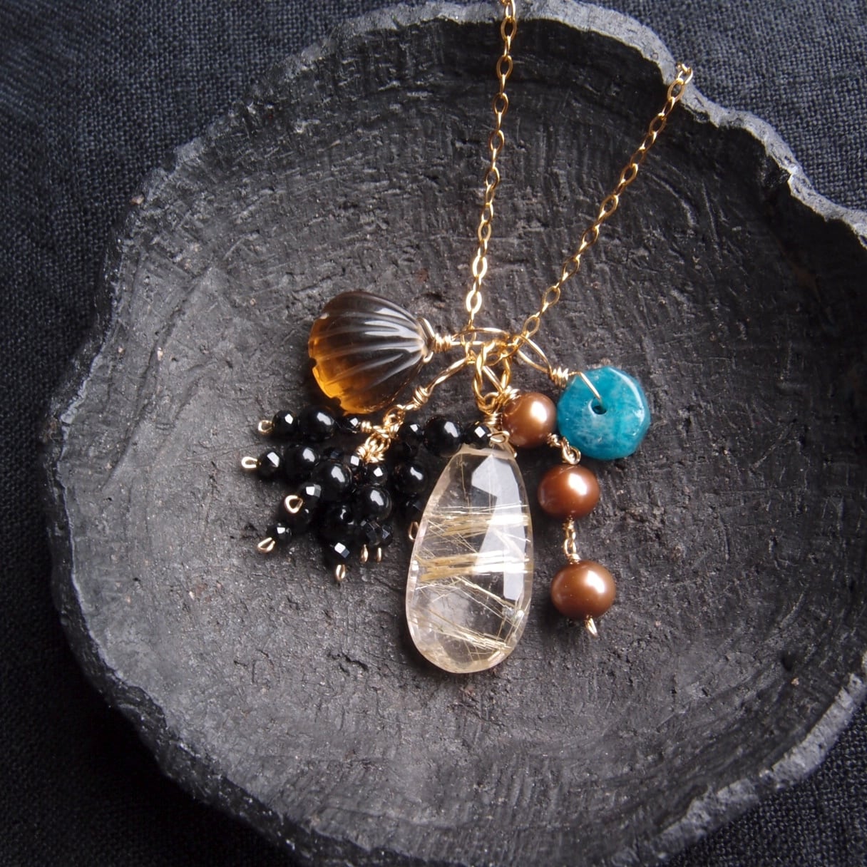 【K14gf】Charm Set・Necklace/チャームセット(Rutilated Quartz)ネックレス用