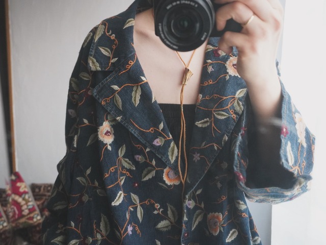 vintage embroidery denim jacket