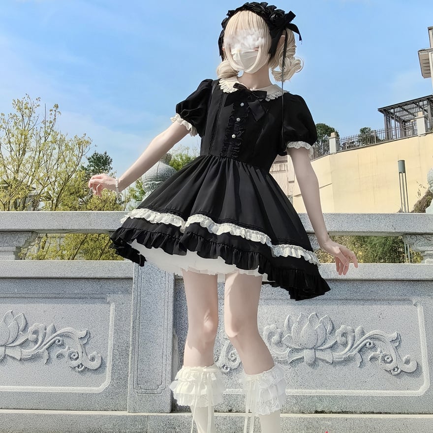 クラロリ 半袖ロングメイドワンピース 英国×ヴィクトリアン風｜WithU