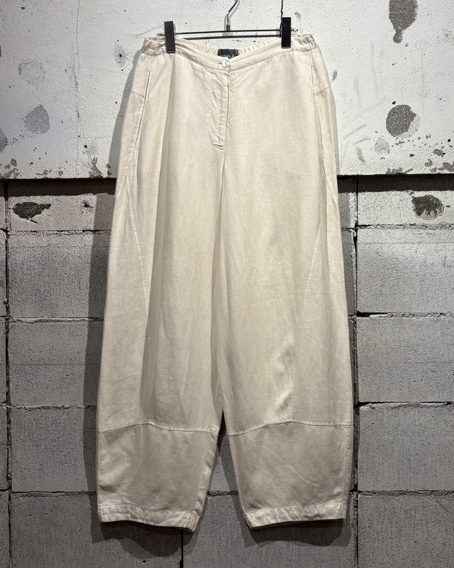 【Caka otto】White Linen Vintage Wide Easy Pants