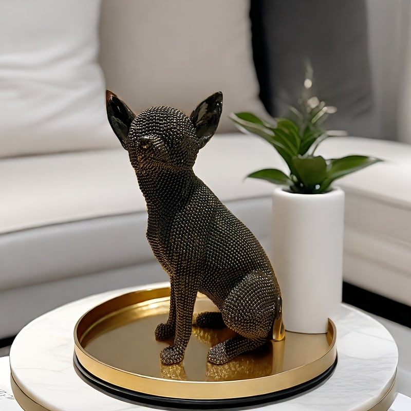オブジェ チワワ 犬 エレガント ビーズ 装飾 おしゃれ かわいい