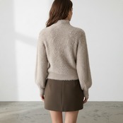 Shaggy High Neck Knit