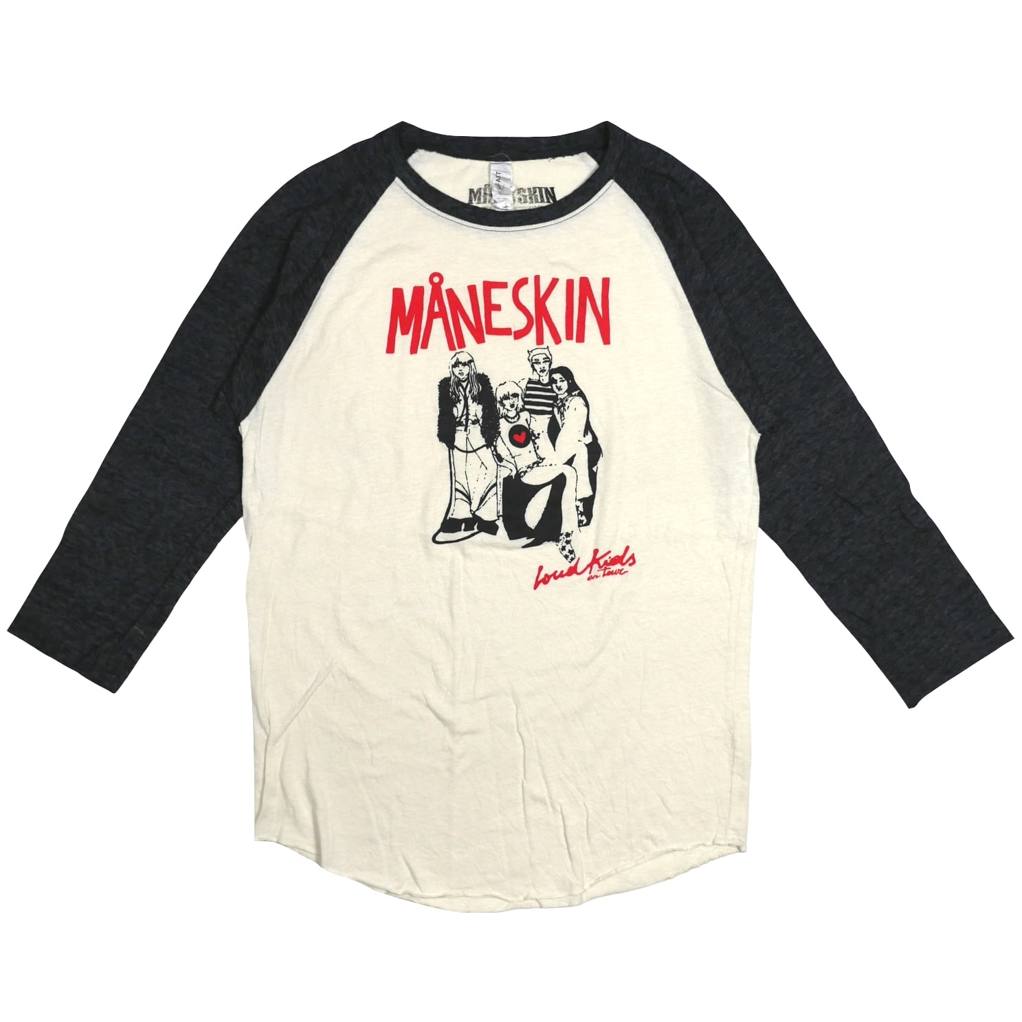 USED【S】Maneskin Loud Kids 3/4 Sleeve Raglan Tee / Threadfast Apparel