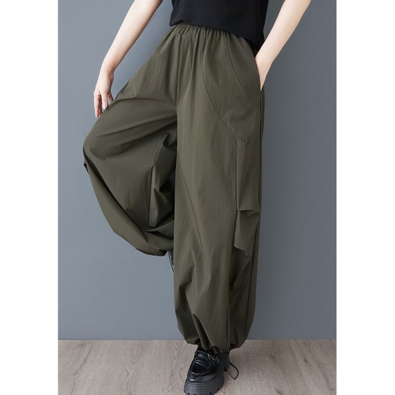 ドローストリング バルーン ワイドパンツ 00156