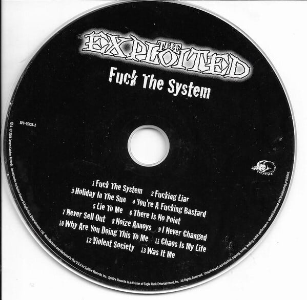 CD The Exploited Fuck The System レコード