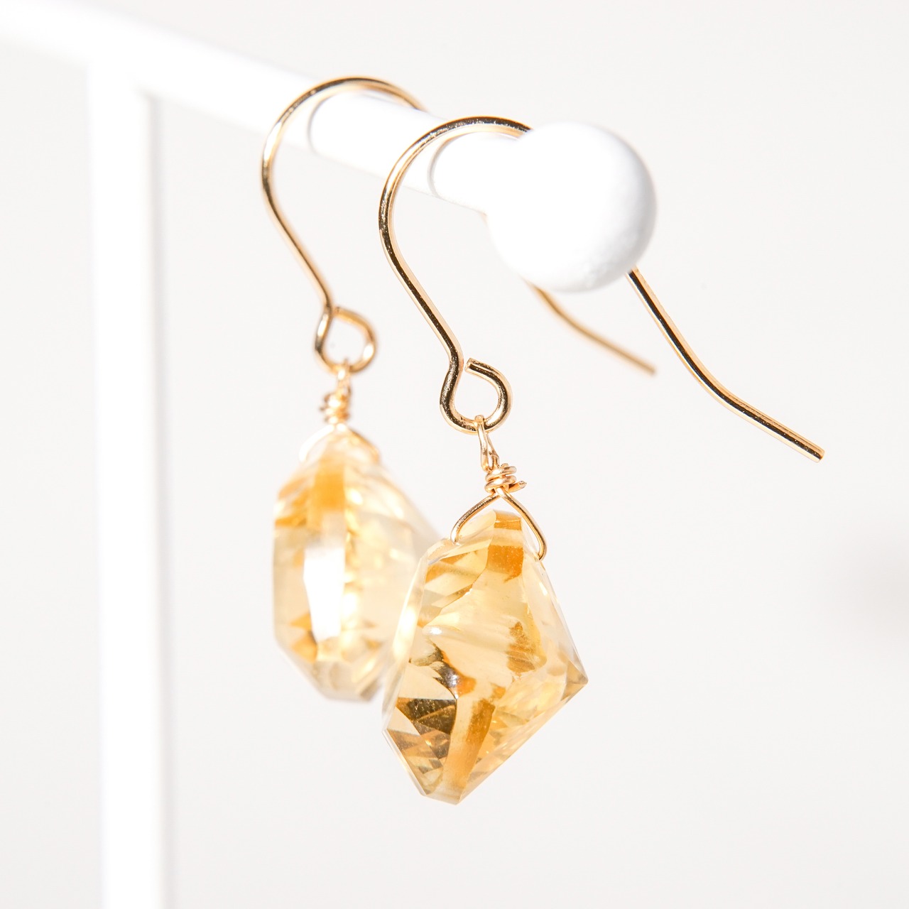 【シトリン】ハート ピアス・イヤリング