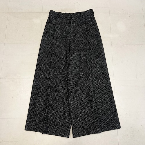 Dries Van Noten ドリスヴァンノッテン 24AW Wool Twill Wide Tuck Trousers ワイドタックパンツ ブラック size44【中目黒R03】