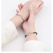 【ペアブレスレット】王子と狐 かわいい ブラック ホワイト ブレスレット