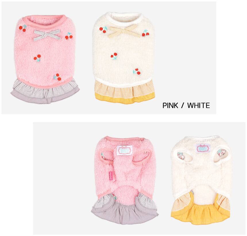【SALE】チェリーフリースワンピース S~2XL / 犬の服 犬服 ペット洋服 ドッグウェア ペット用品 小型犬 中型犬 onepiece20