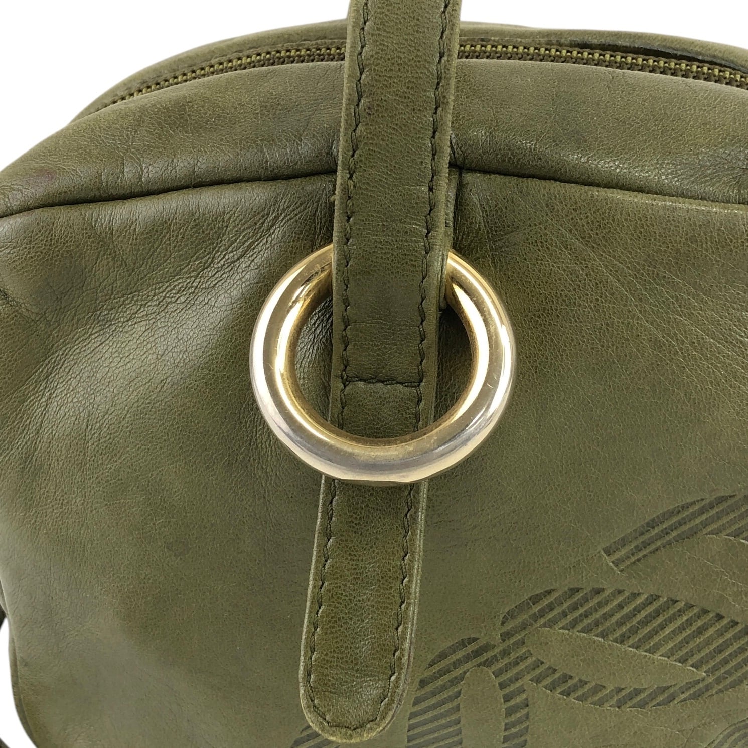 LOEWE ロエベ ショルダーバッグ カーキ アナグラム ナッパレザー