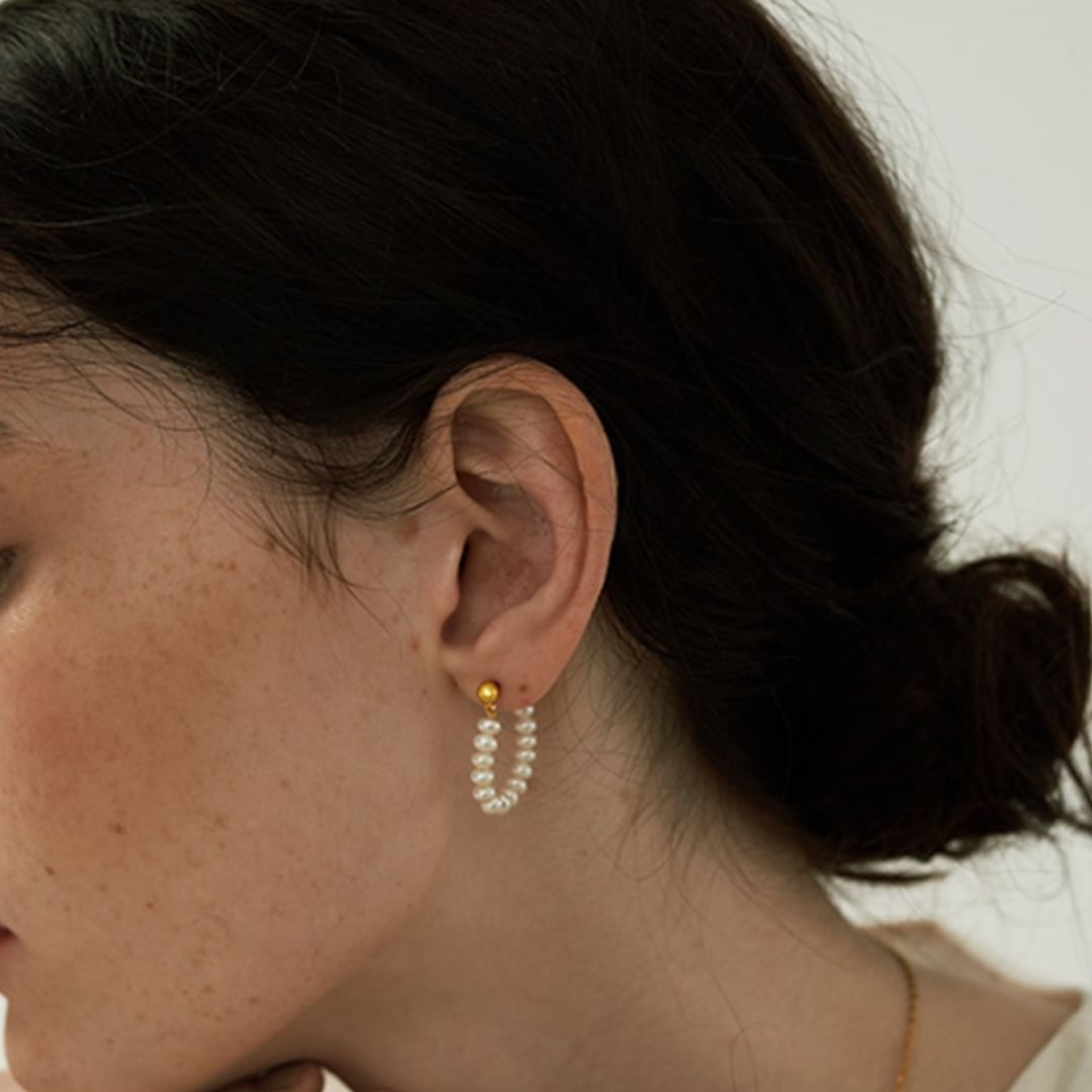 pearl bubble retro natural pierce