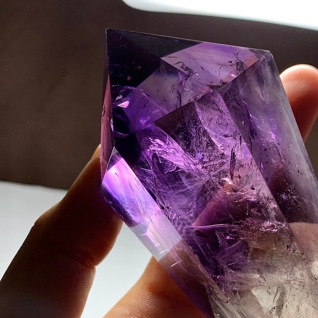 希少☆ロマネシュ鉱入り・色合い美麗☆アメジスト ワンド