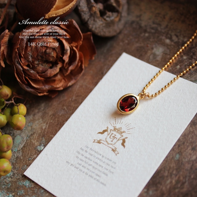 Amulette classic 14kgf Necklace Garnet 45cm