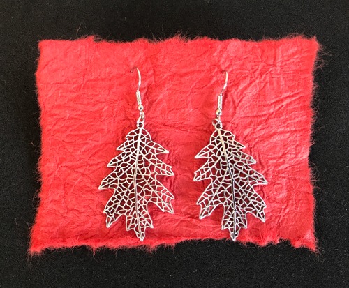 【 METAL  LACE JAPON  】シリーズAir earrings【 Red oak 】