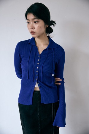 Flare sleeve cardigan BLUE