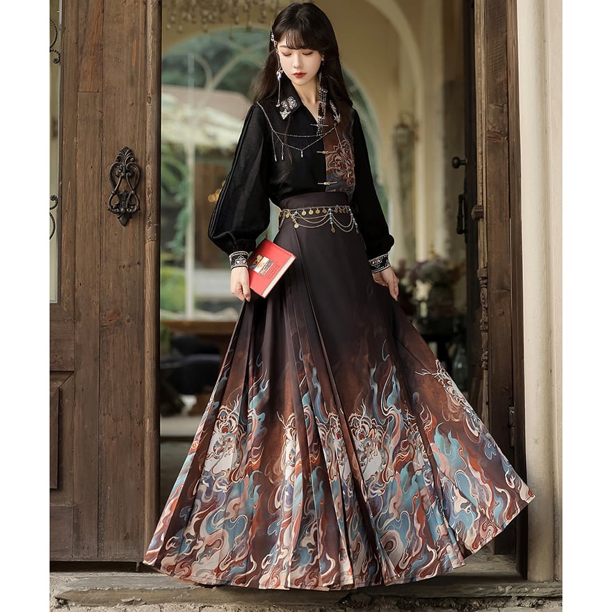 中華ロリィタ セットアップ ロング丈 漢服 民族風 クラシカルロリィタ