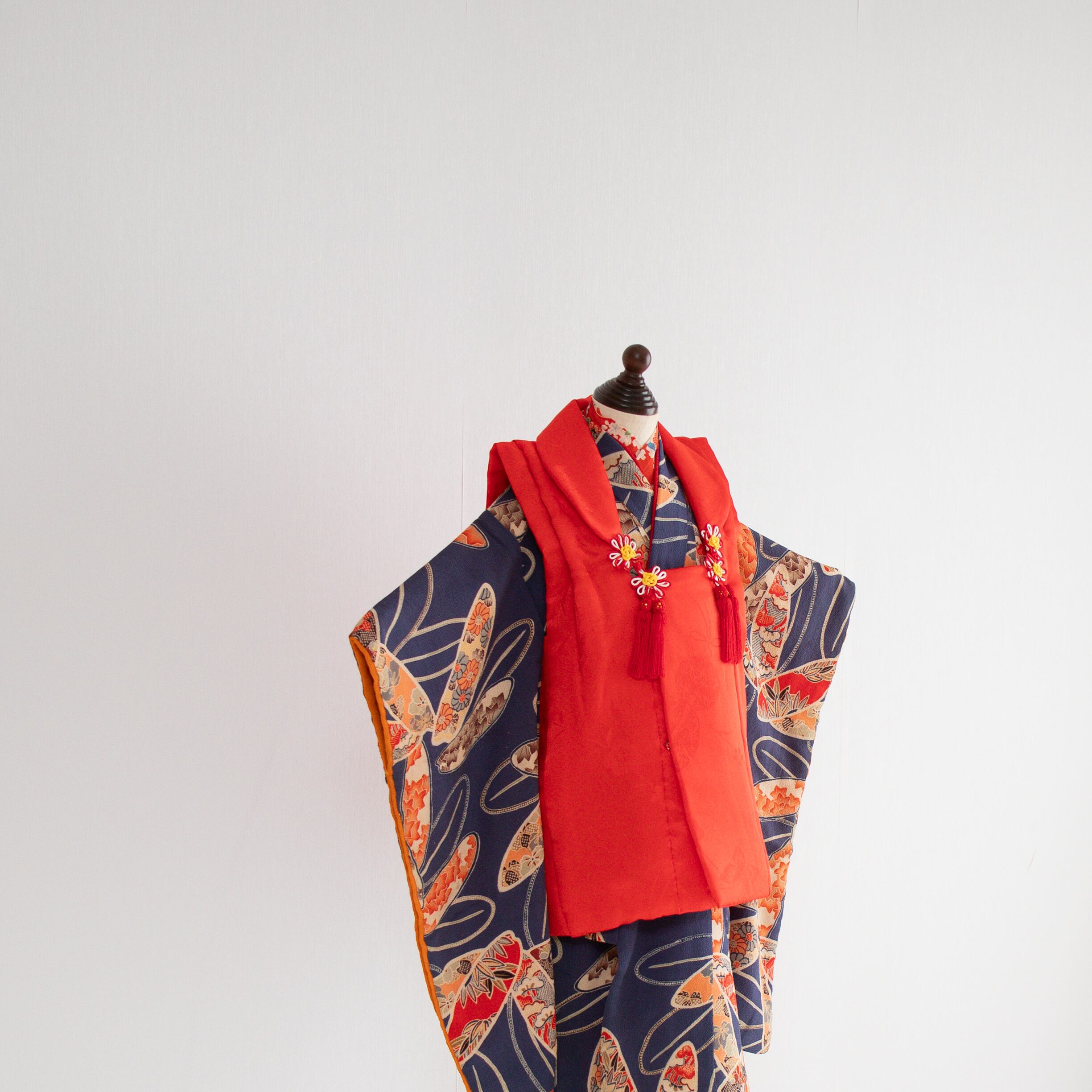 女の子被布style 『紺』/SA3025 (対応身長目安 85㎝~95cm)