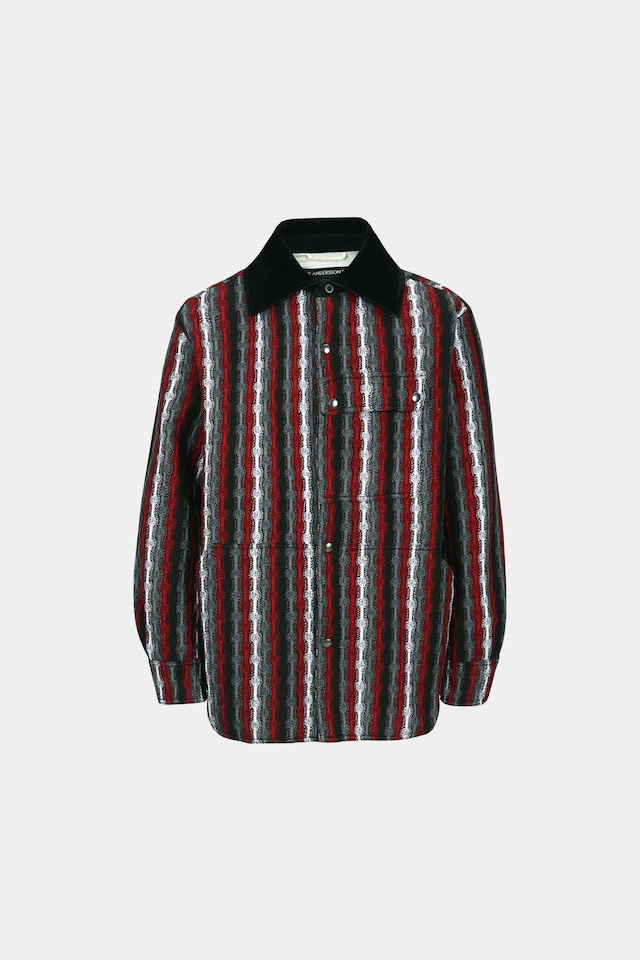 [ANDERSSON BELL] KNITTED STRIPE SHIRT atb1375m(RED) 正規品 韓国ブランド 韓国通販 韓国代行 韓国ファッション ANDERSSONBELL アンダーソンベル 日本 店舗