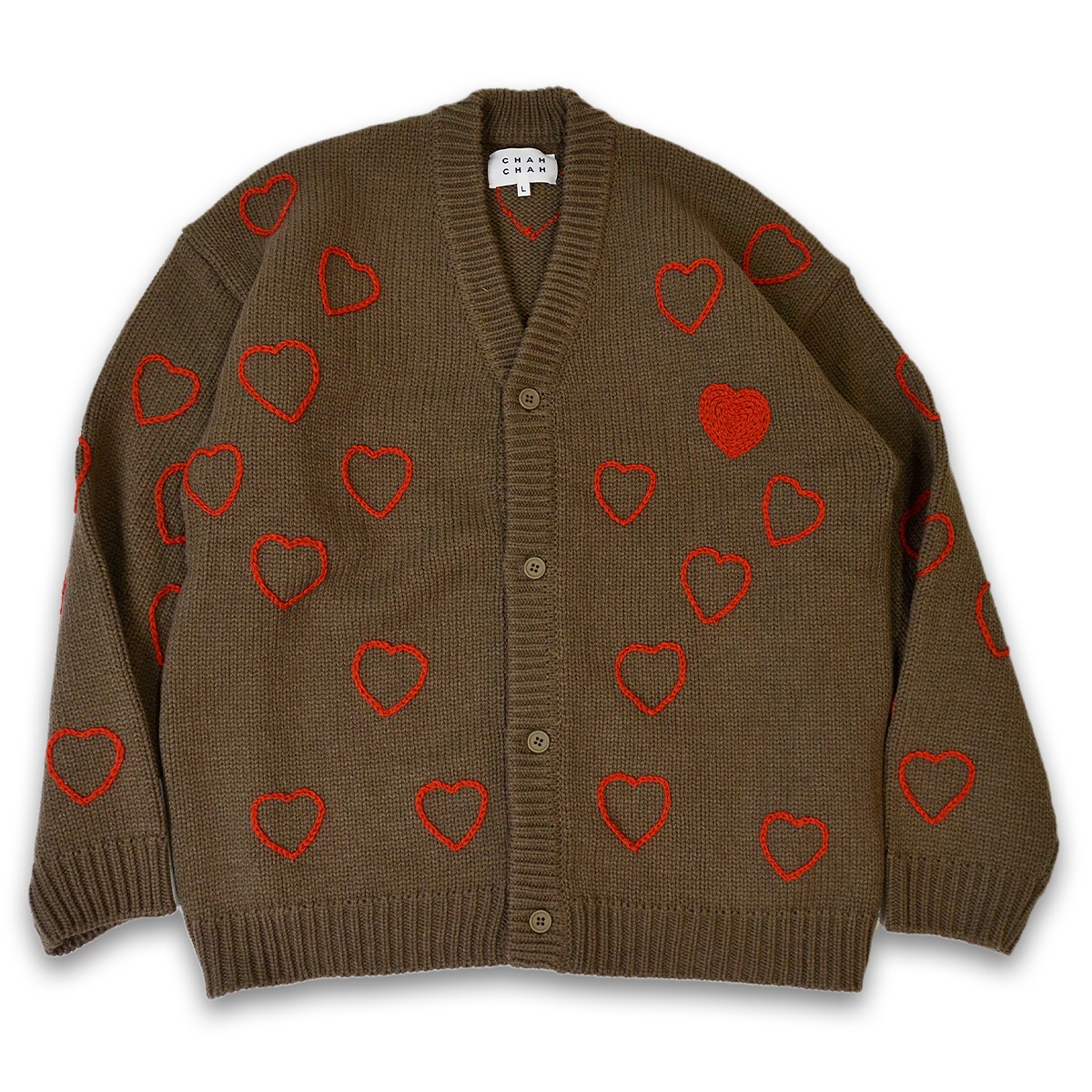 CC HAPPY HEARTFULL CARDIGAN -COCOA- | ChahChah | 公式通販サイト  