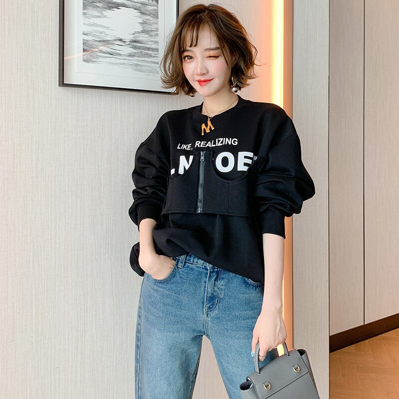 ジッパールーズセーター トップス オータム 秋物 ステッチ MIUCO37974180787