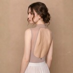 メッシュハイネック ノースリーブレオタード L1414