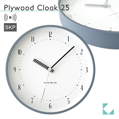 KATOMOKU plywood clock 25 グレー km-154GRS 掛け時計 SKPムーブメント