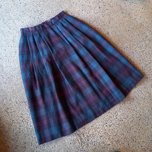 アメリカ製 ORVIS ウールチェックスカート used [202027]