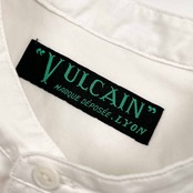 VULCAIN バルカン ハーフボタン風 バンドカラー 半袖シャツ ジャケット L/ホワイト メンズ