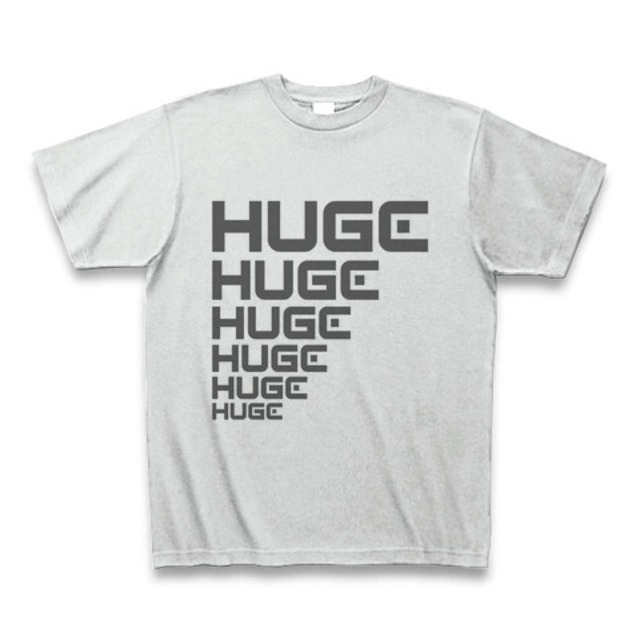 MR.HUGE LINE HUGE ROGO（ライン HUGE ロゴ）PRINTED Tシャツ　アッシュグレー×グレー