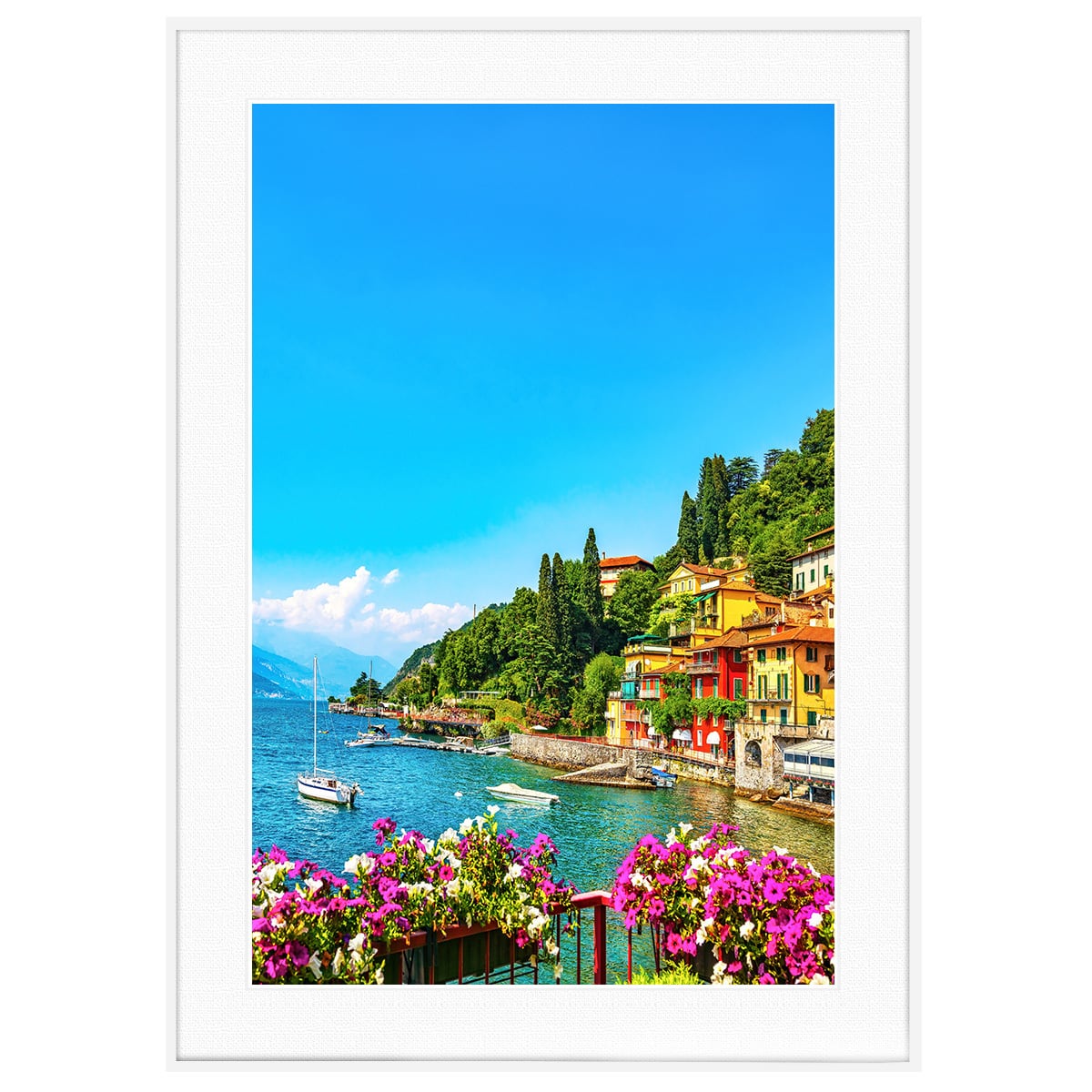 イタリア写真 コモ湖 ヴァレンナ インテリアアートフォトポスター額装 AS4796