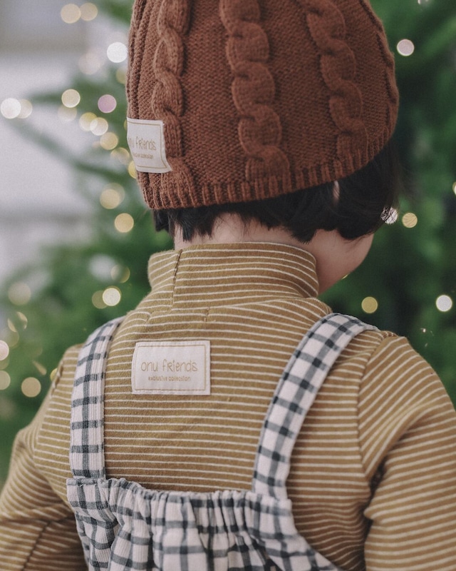 予約⌇onu/ Soft stripe half turtleneck