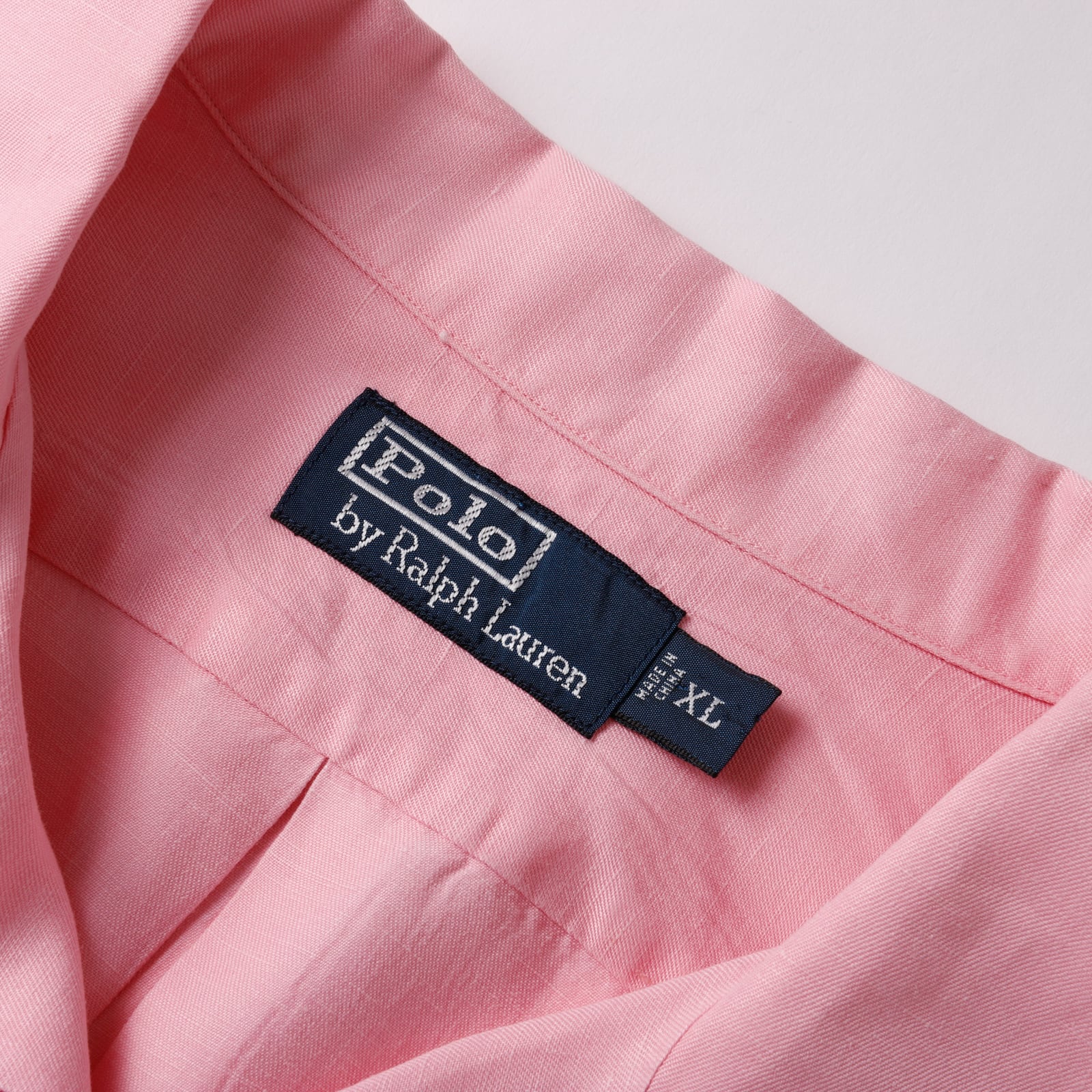 極美品】90s Ralph Lauren special linen silk open collar shirt