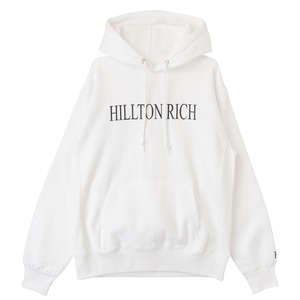 HILLTON RICH  ロゴNOPARIS ホワイト パーカー(裏起毛)