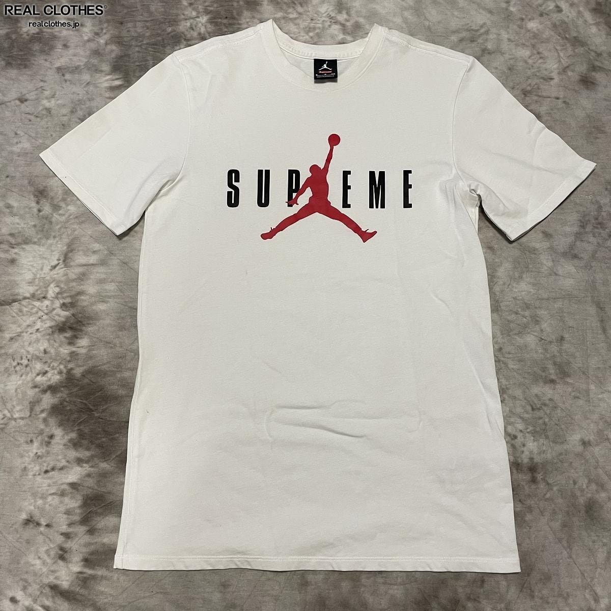 S Supreme NIKE Air Jordan Tee ホワイト 白ティ - Tシャツ/カットソー ...