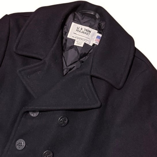 美品 ビッグサイズ44 USA製 Schott 10ボタン ピーコート ブラック 740