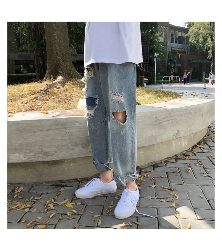 全2色 デニム パンツ ストレート カジュアル 無地 おしゃれ